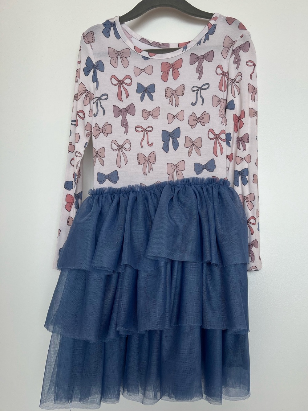 Posh Peanut Tulle Dress 5-6T with Bows pattern